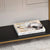 Lana Console Side Table Black Marble Look with Gold Frame