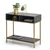 Lana Console Side Table Black Marble Look with Gold Frame