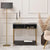 Lana Console Side Table Black Marble Look with Gold Frame