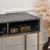 Lana Console Side Table Black Marble Look with Gold Frame