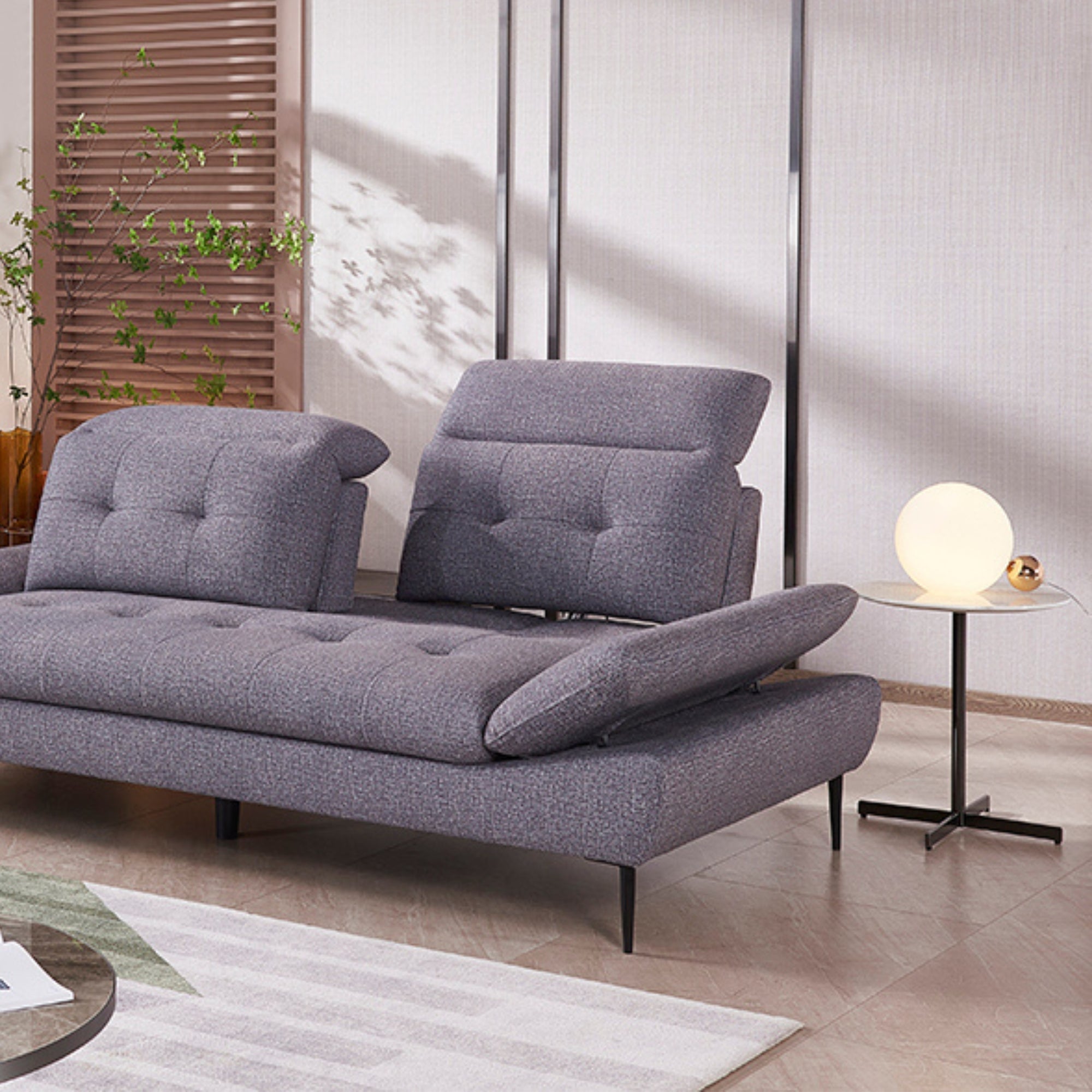 Selina Sectional Corner Sofa – 5-Seater, Adjustable, Modern Design (Pebble Grey or Latte)