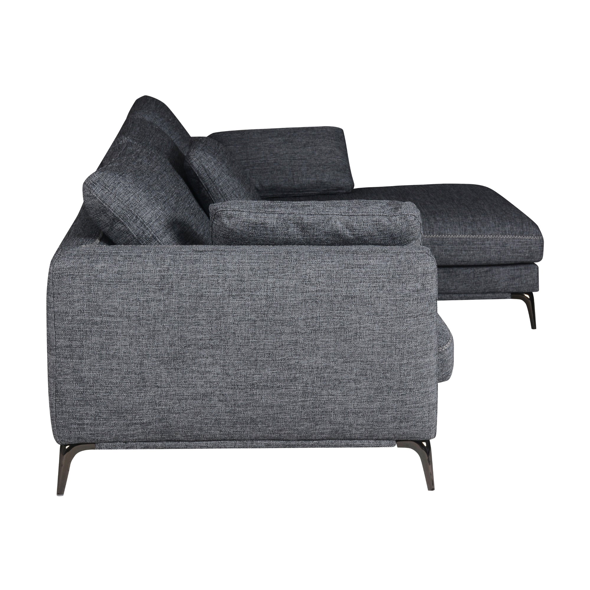 Addilyn L-Shaped Corner Sectional Sofa - Grey Fabric