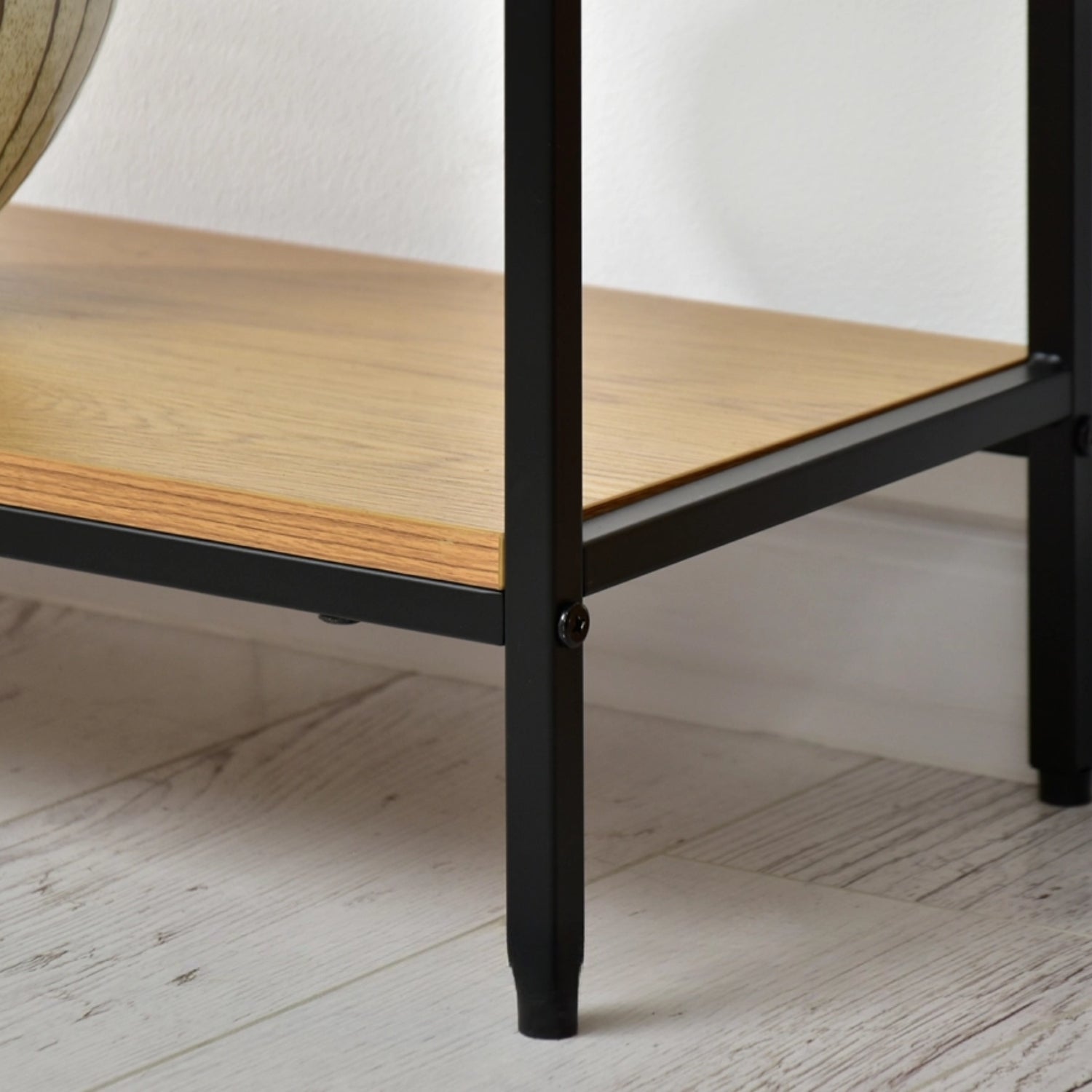 Lana Console Side Table Oak Look with Black Frame