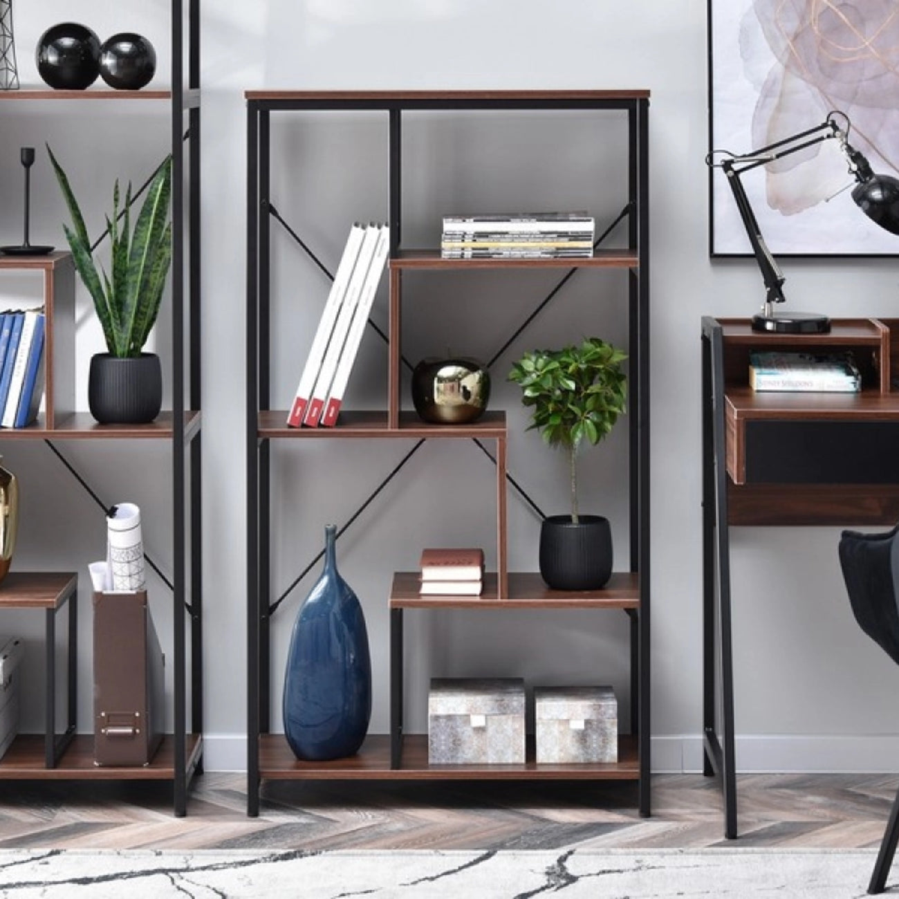 Lisbon Storage Bookcase, Walnut