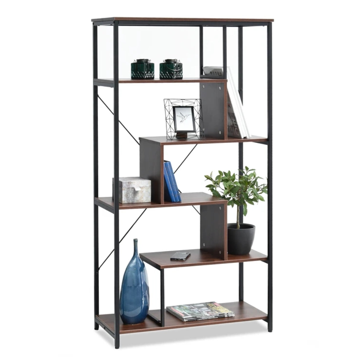 Lisbon Storage Bookcase, Walnut