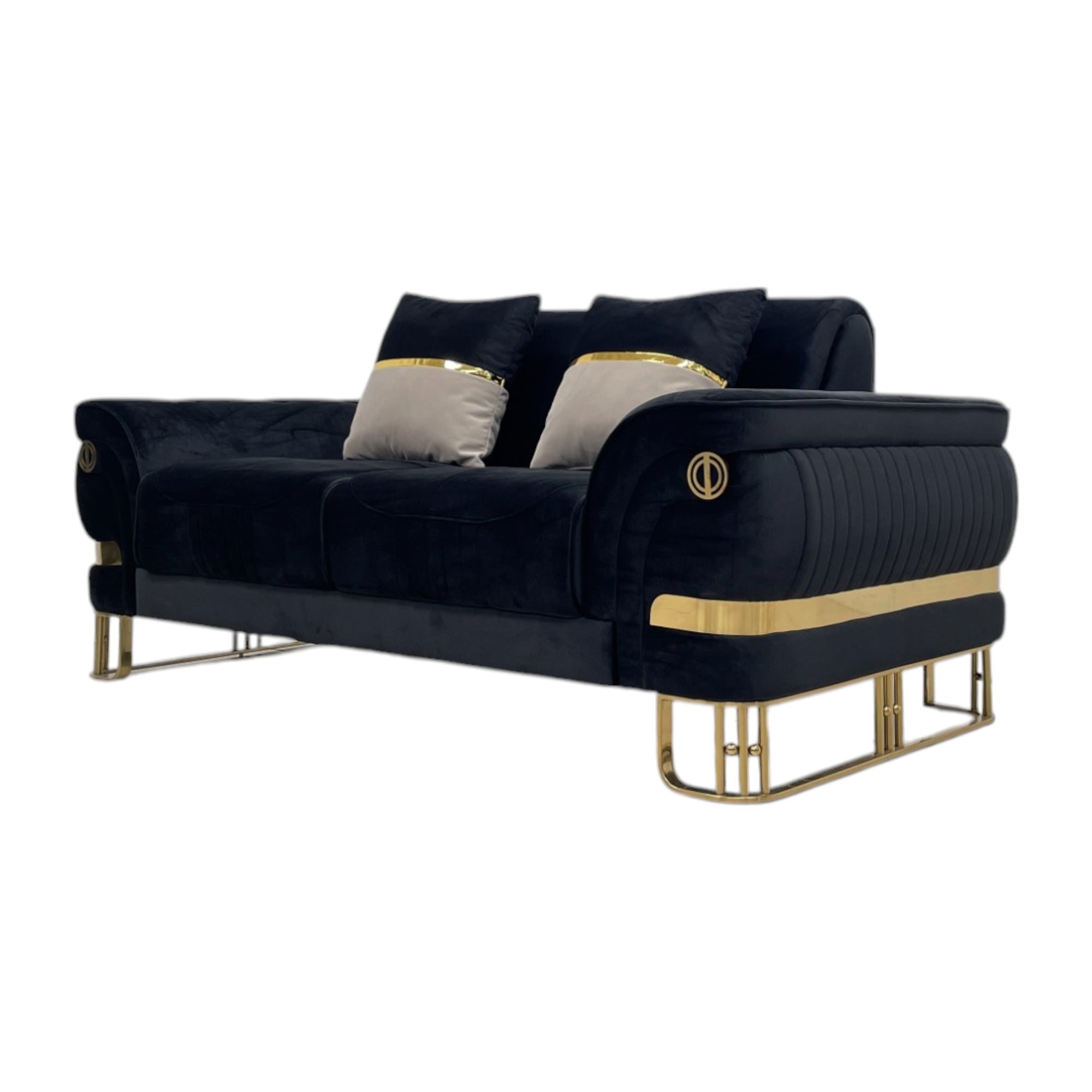 Lucca 7 Seater Sofa Set with Gold Trim Base