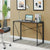 harper no assembly desk black with woodgrain table top in a home office setup with office chair