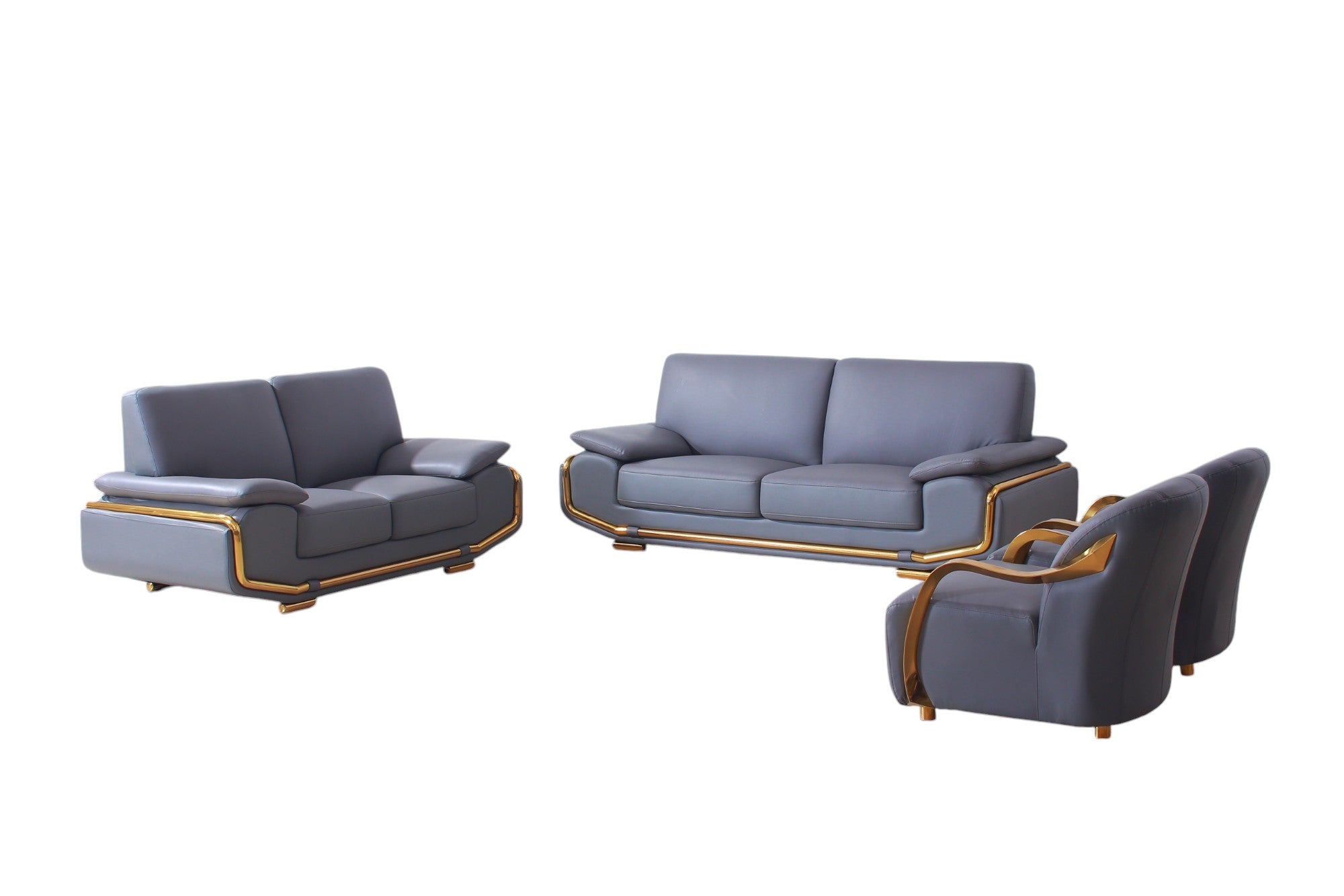 Hilton Leather Uppers 4 Piece Sofa Set