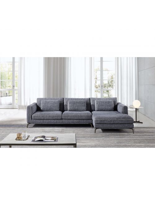 Addilyn L-Shaped Corner Sectional Sofa - Grey Fabric