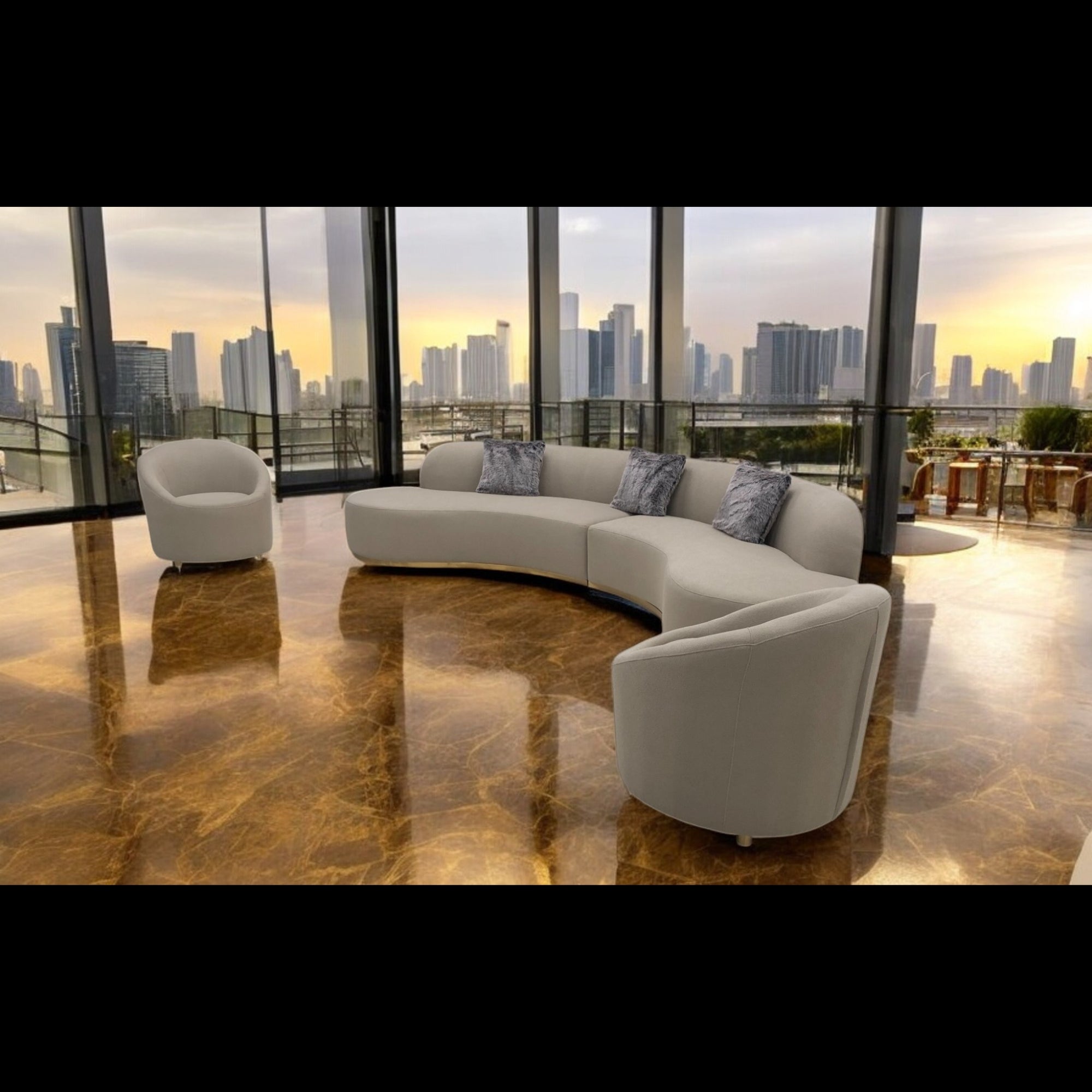 Simona Curved Sofa Set